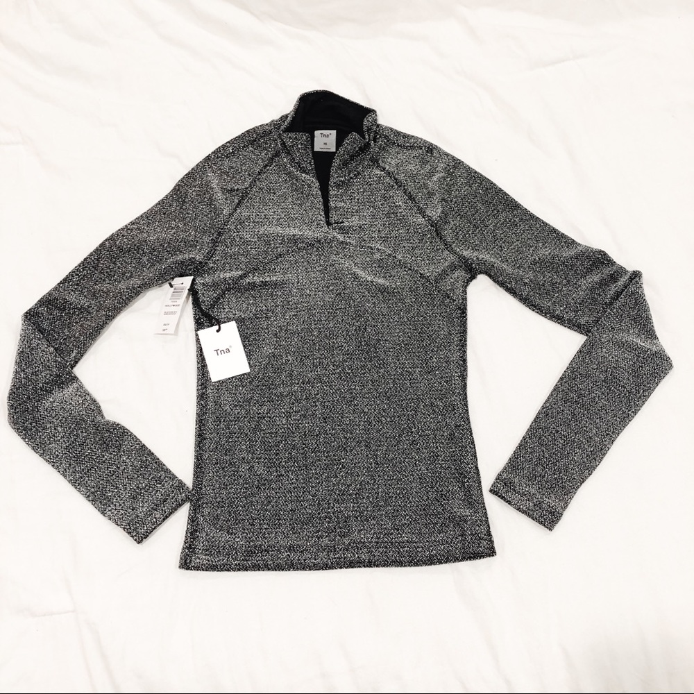 NWT Aritzia TNA Long Sleeve Zip-Up Mock Neck